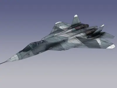 Su-57 Stealth Fighter Low-poly 3D model