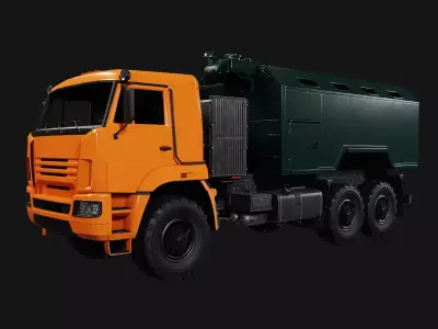 Kamaz Truck Low-poly 3D model