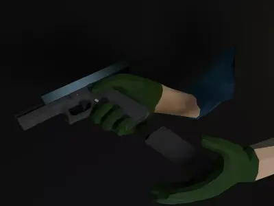 Glock gun Low-poly 3D model