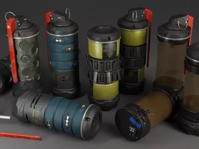 Sci-Fi Grenade Pack Low-poly 3D model