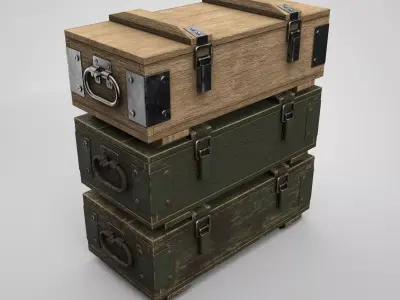Ammo Crate Low-poly 3D model