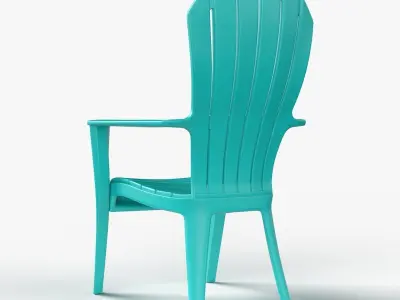 Plastic Garden Chair - Subdivision geometry Low-poly 3D model