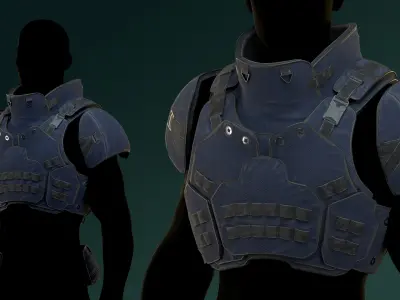 Military Bulletproof Vest Low-poly 3D model