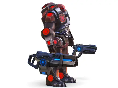 Assault heavy machine gun cannon naff barrel blaster laser arms Low-poly 3D model