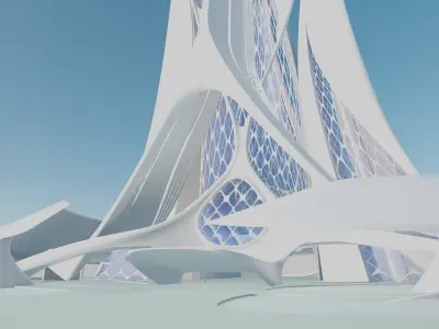 Future building Futuristic Expo Center building Sci Fi DUBAI 3D model