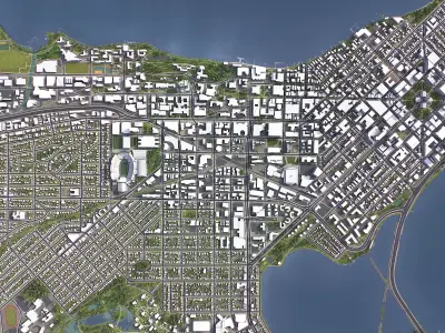 Madison - 3D City Low-poly 3D model