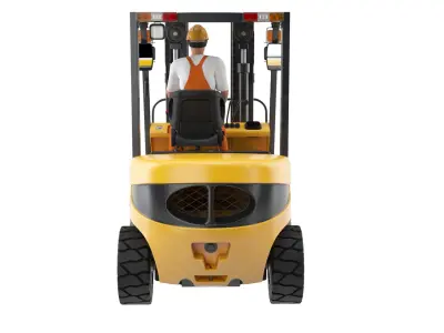 Forklift with Driver 3D model