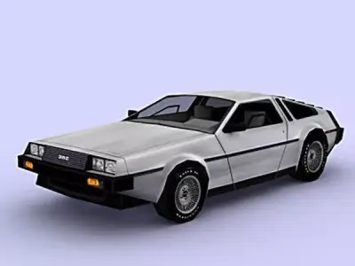 Delorean back to future car Free low-poly 3D model