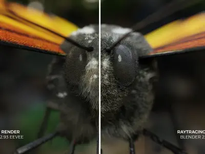 Monarch butterfly Low-poly 3D model