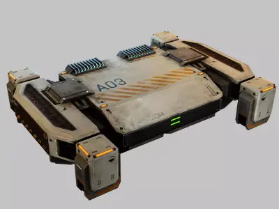 Cargo Drone Game ready Low-poly 3D model