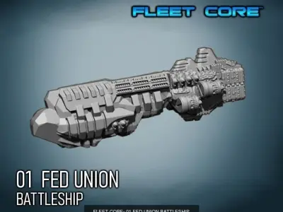 FLEET CORE - FED UNION FLEET BUNDLE 3D Model Pack
