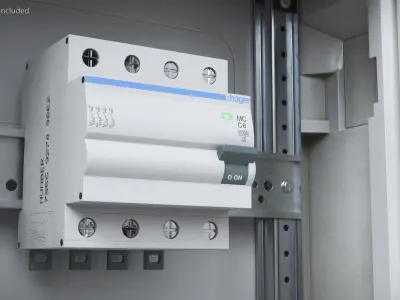 Hager Modular Four Pole Breaker 3D model