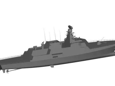 Warship navy ship 3D model