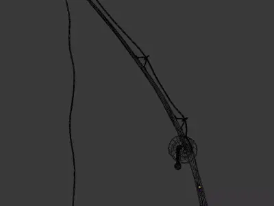 cartoon fishingpole Low-poly 3D model