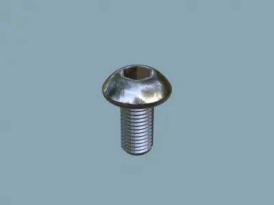 Steel Stained M8 Bolt Allen Dome 3D model