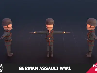 German Assault WW1 Low-poly 3D model