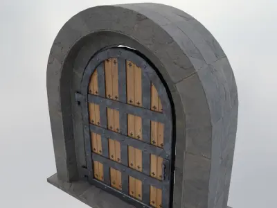 Old Stone Door Low-poly 3D model