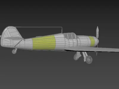 BF-109 F wwii fighter plane Low-poly 3D model