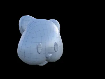 Tiger emoji icon Low-poly 3D model