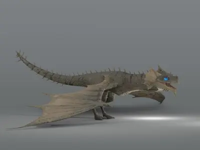 The Wyvern CAYMAN - rigged Low-poly 3D model
