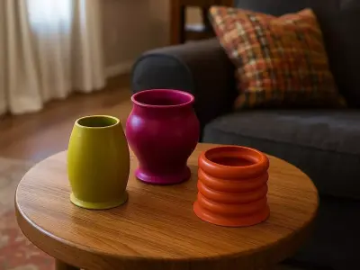 Modern Trio Planter Set 3D print model