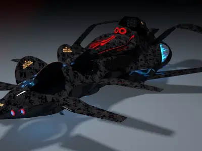 Horizon Tech Predator MK 600 VTOL Fighter  Low-poly 3D model