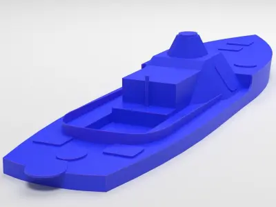 Old Small Armored River MineSweper Simple 3D print model