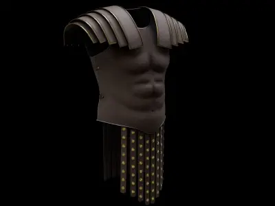 Leather roman chest 3D model