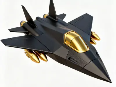Stealth Shadow Interceptor 3D Model Low-poly 3D model
