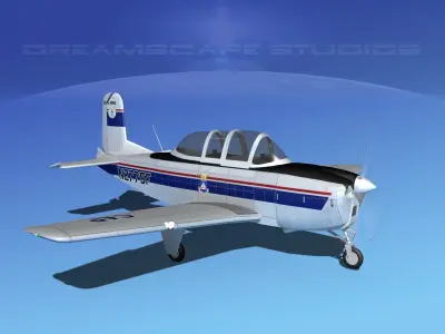 Beechcraft T-34 Mentor V30 CAP Tex 3D model