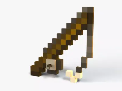 Minecraft Fishing Rod Low-poly 3D model