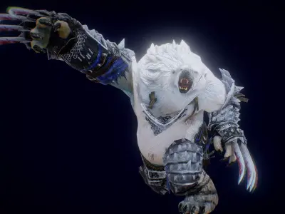  Polar beast Low-poly 3D model