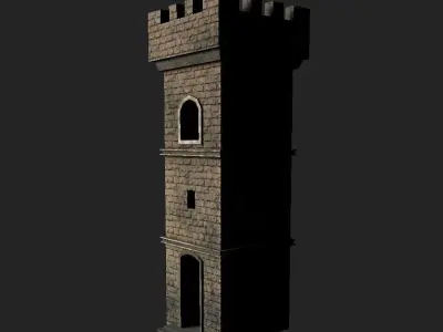 Medieval Watchtower Low-poly 3D model