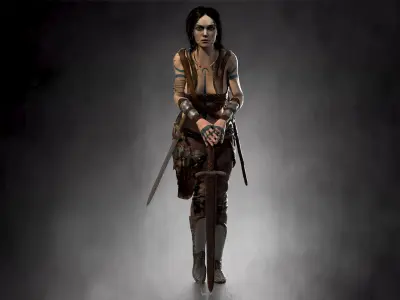 Guinevere from king Arthur Low-poly 3D model