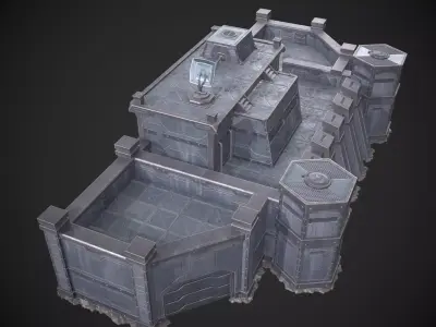 Castle Strategy Building Low-poly 3D model