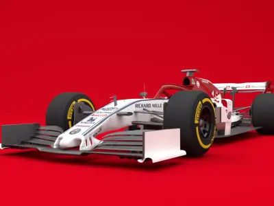 Alpha Romeo Sauber C38 3D model F1 2019 Low-poly 3D model