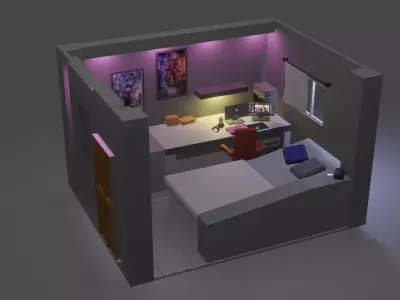 Small Room for Gamer Free 3D print model