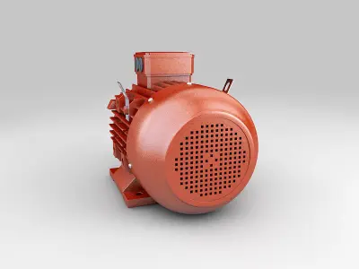 Industrial electric motor generator 3D model