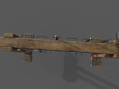 Medieval Rack and swords Low-poly 3D model