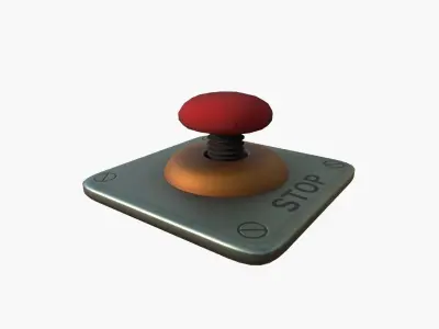 Stop Button Low-poly 3D model