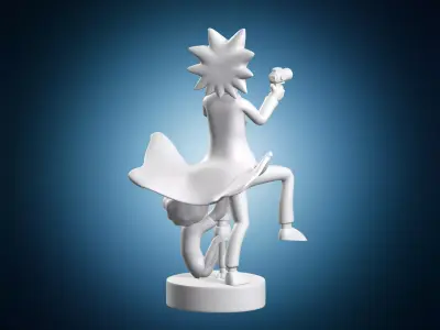 Rick and Morty Cartoon Sculpture 3D print model