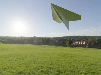 Low-poly scale paper plane Free low-poly 3D model