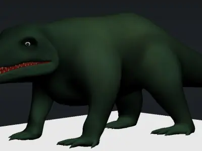 erythrosuchus Low-poly 3D model dinosaur Low-poly 3D model