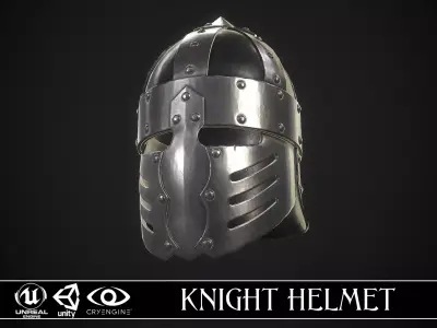 Knight Helmet 03 Low-poly 3D model