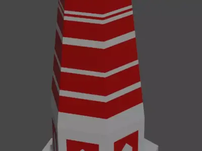 Low poly temple lighthouse Free 3D model