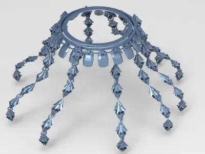 Jelly Fish Sci fi array 9 Low-poly 3D model