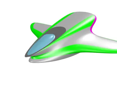 Spaceship flying object Low-poly 3D model