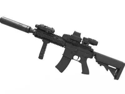 HK416 Assault Rifle 3D model