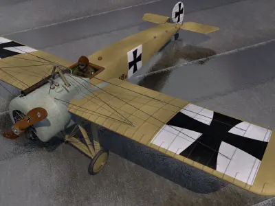 Fokker E-I and E-III Eindecker 3D model
