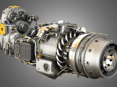 PW Canada - PW100 Turboprop Engine 3D model